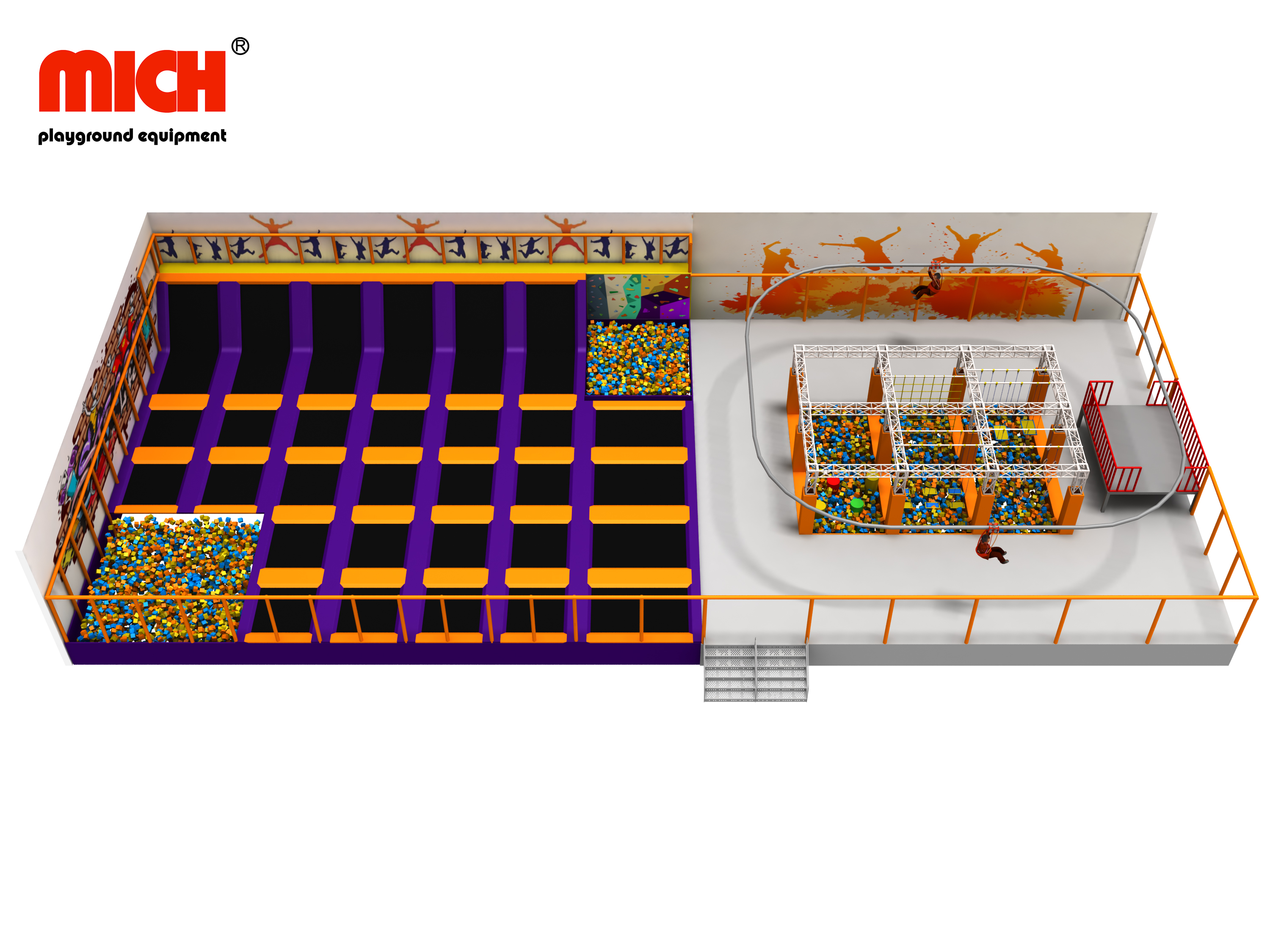 560sqm Indoor Zipline Trampoline Park Buy 560sqm indoor trampoline