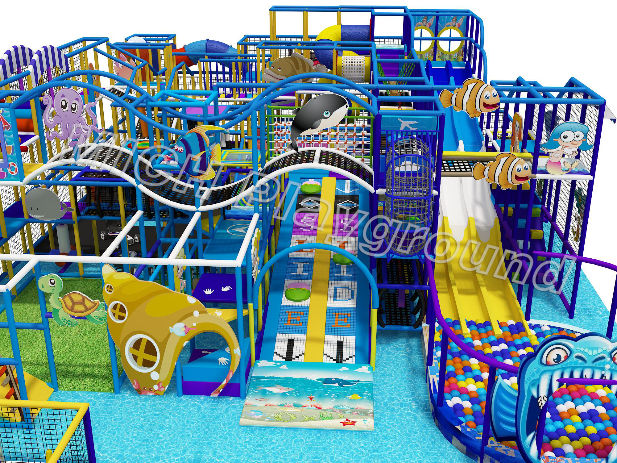 Ocean Theme Children's Indoor Soft Play Area