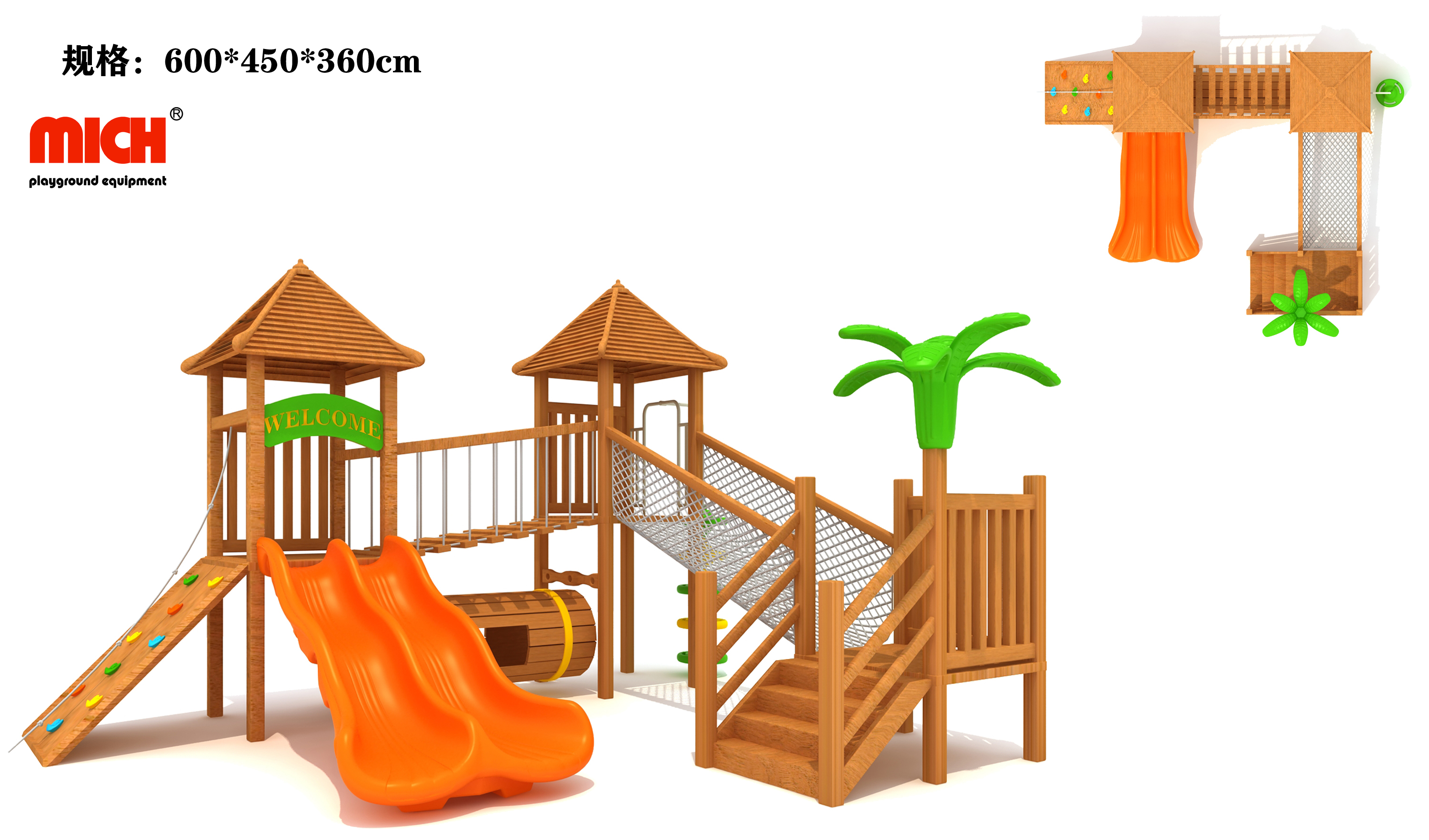 MICH Outdoor Wooden Playhouse for Toddler
