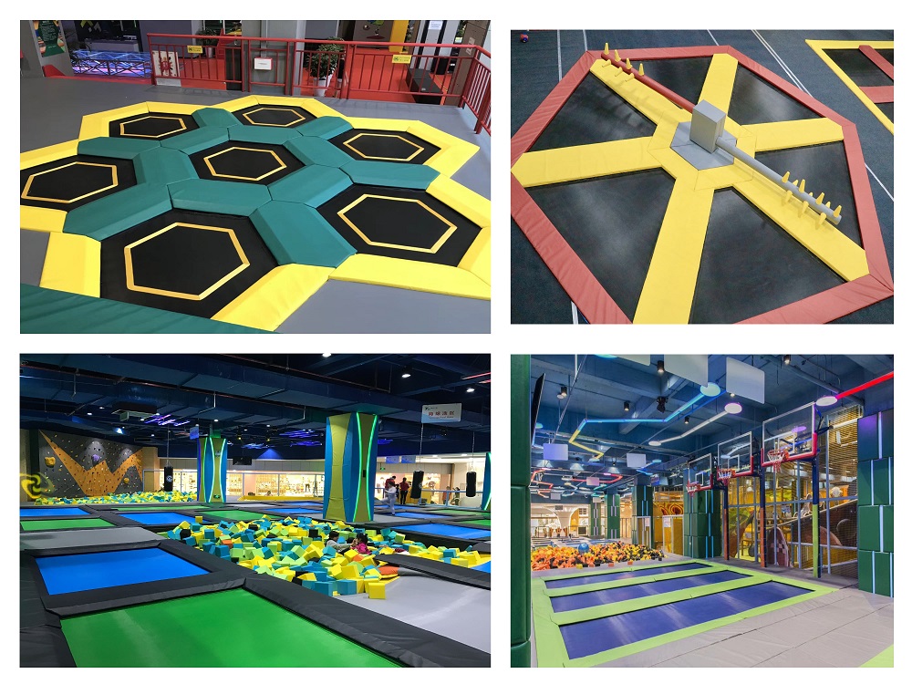 Jumping Trampoline Park with Basketball Dodgeball