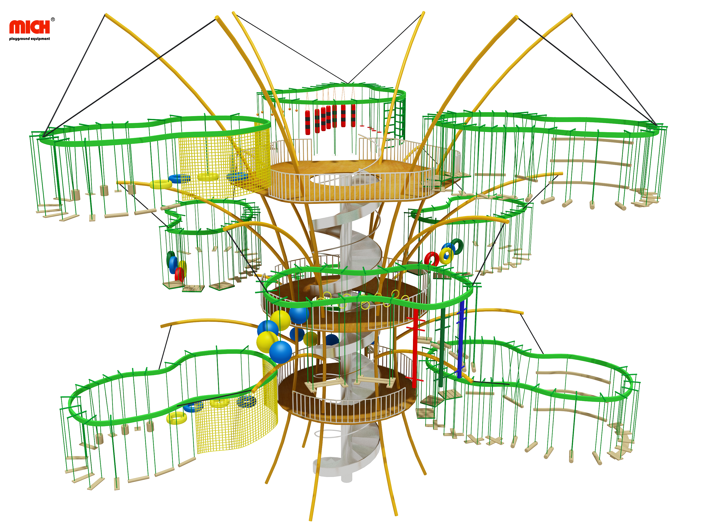 Giant Modern 3 Levels Rope Course