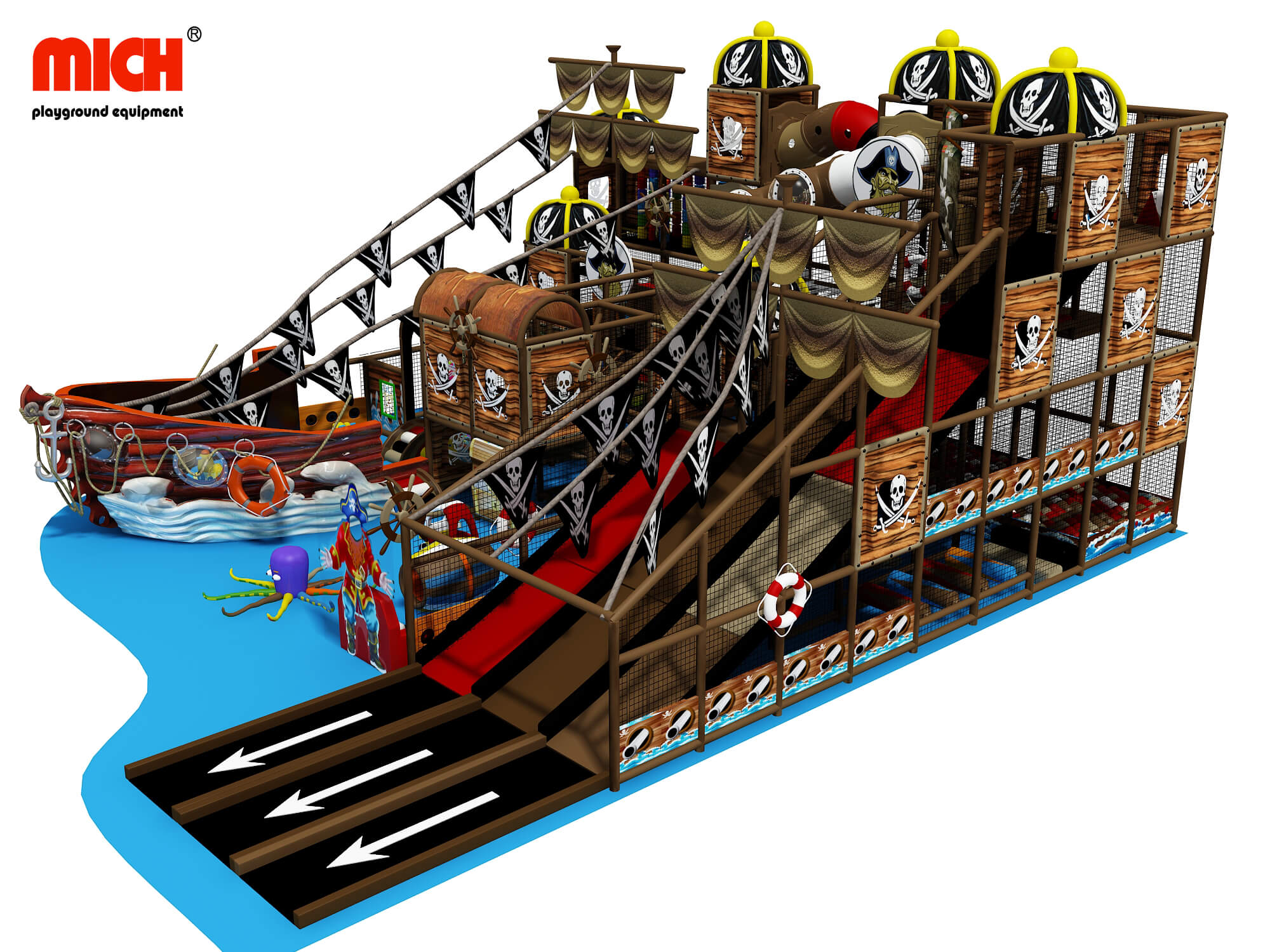Commercial Pirate Themed Indoor Soft Playground