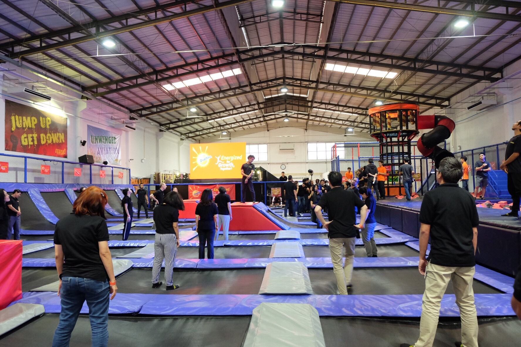 63 Sqm Trampoline Park with Foam Pit Climbing Wall Buy 63 sqm