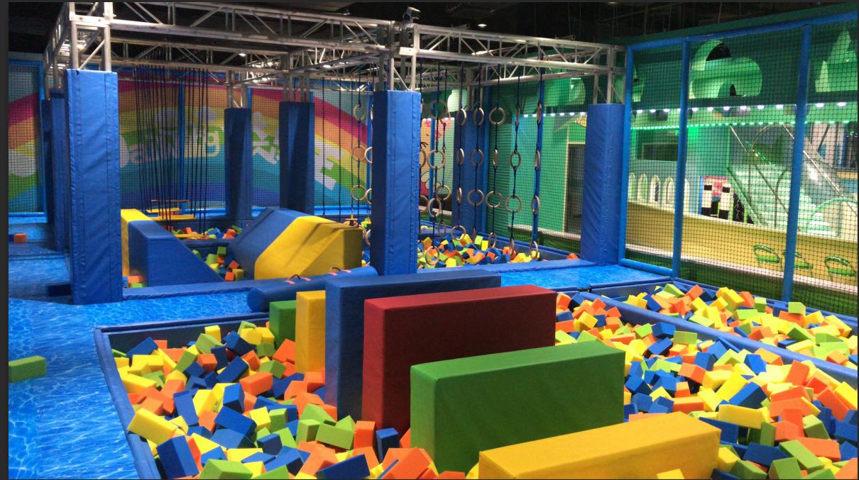 Mich Ninja Warrior Course with Big Slide For Kids Adults