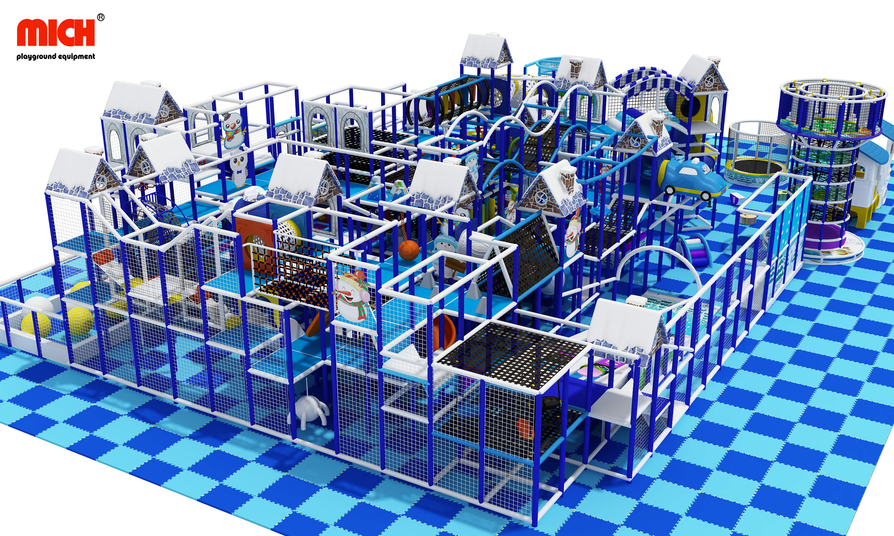 Large Snow Themed Kids Indoor Play Center