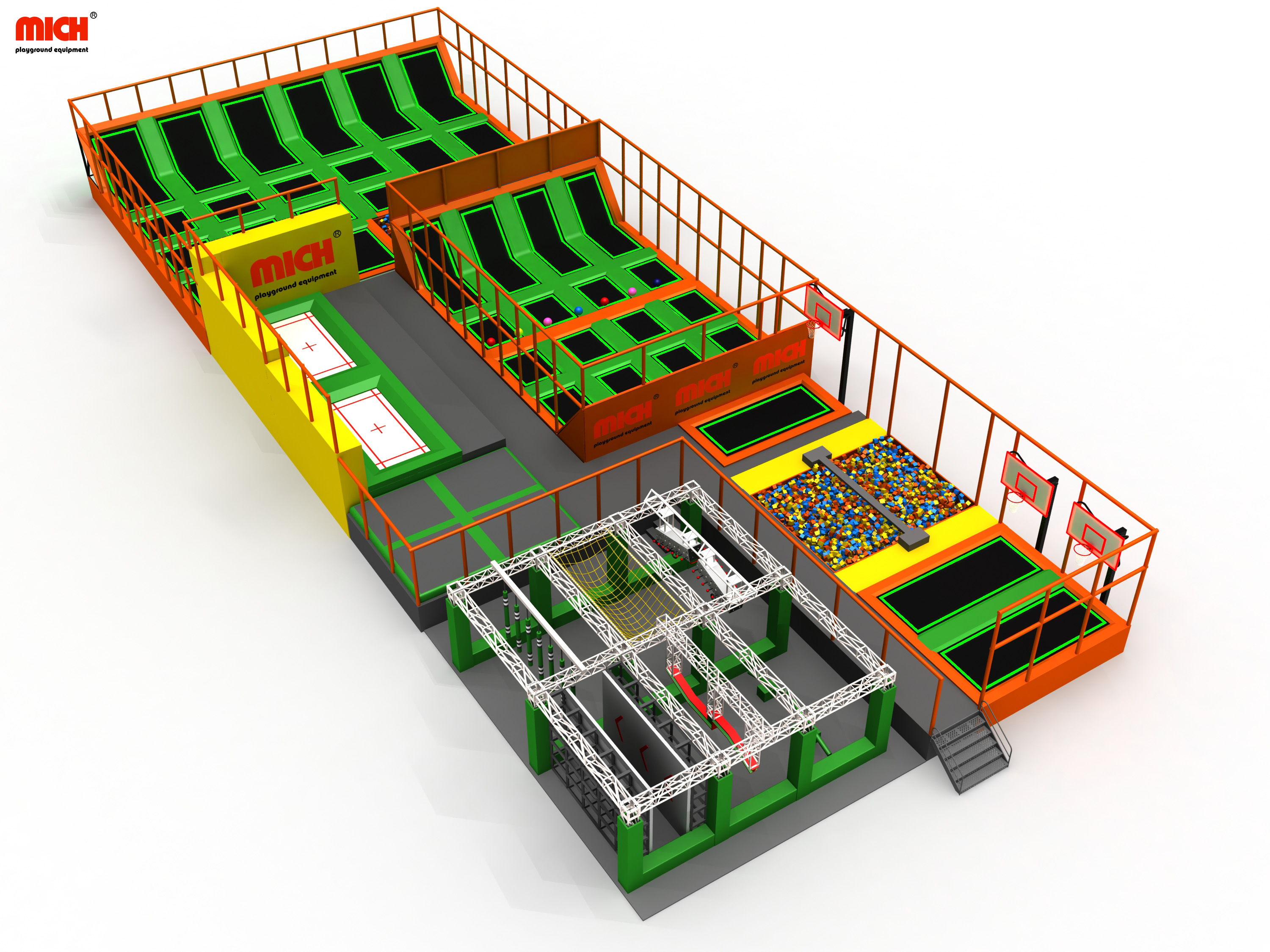 Commercial 600sqm Indoor Trampoline Park